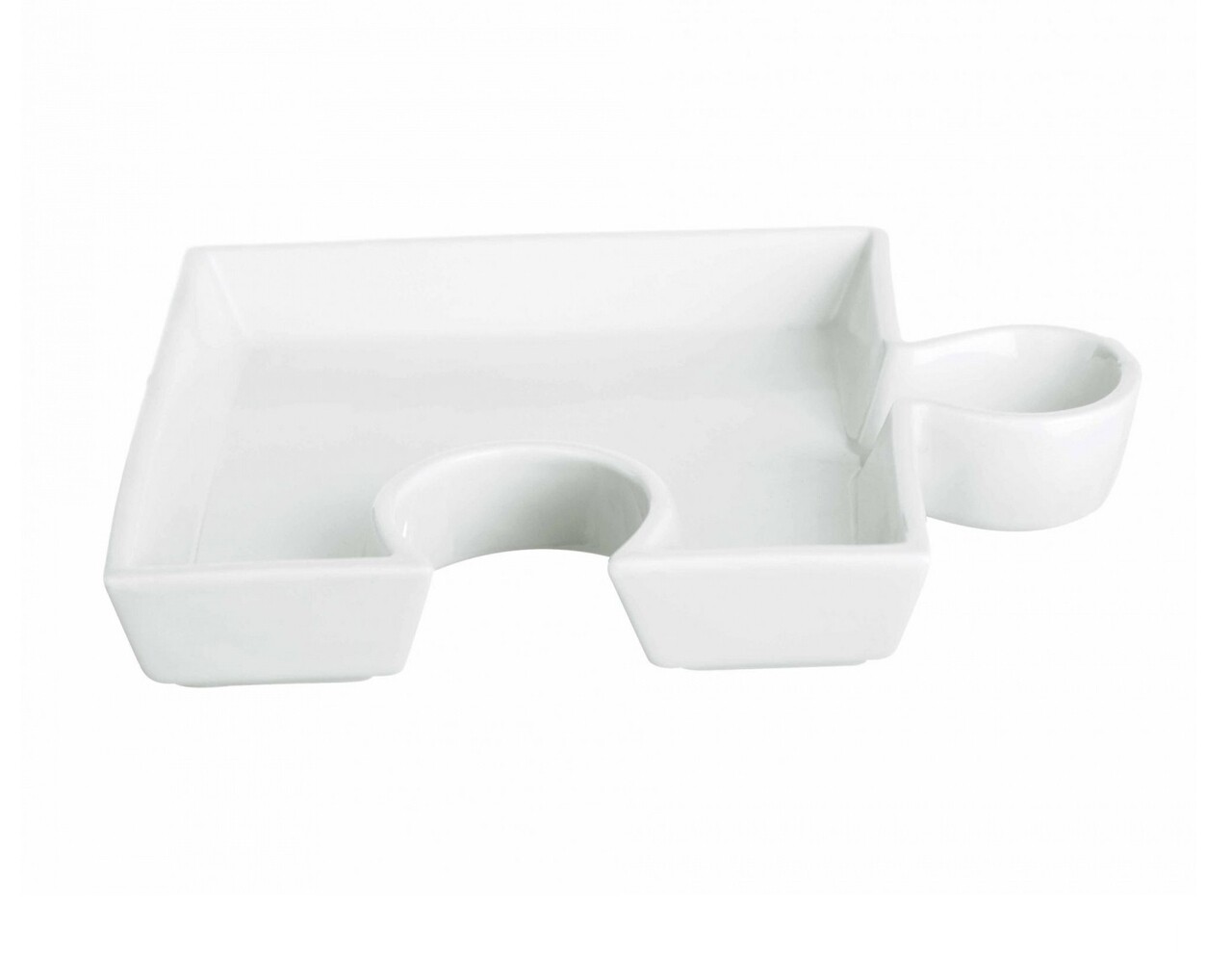 Aperitif tálca, Dish-D'oeuvres-Dish puzzle, Excelsa, 19,5x15 cm, porcelán, fehér