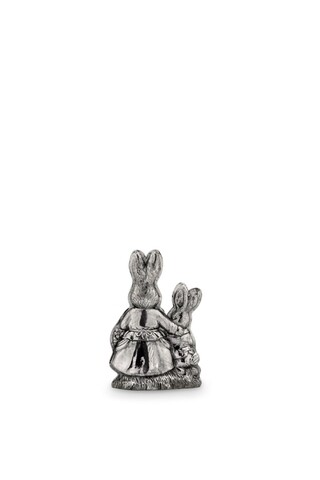 Decoratiune Rabbit Mom with Child, Hermann Bauer,11x4.8x16 cm, argintiu