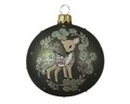 Gömb Deer with wreath, Decoris, Ø8 cm, üveg, zöld