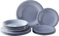 12 részes asztali készlet, Like Villeroy & Boch, Color Loop Horizon, prémium porcelán, kék