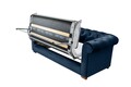 Oxford Chesterfield Kihúzhatós kanapé, 88x216x75 cm, 3 személyes, sötétkék