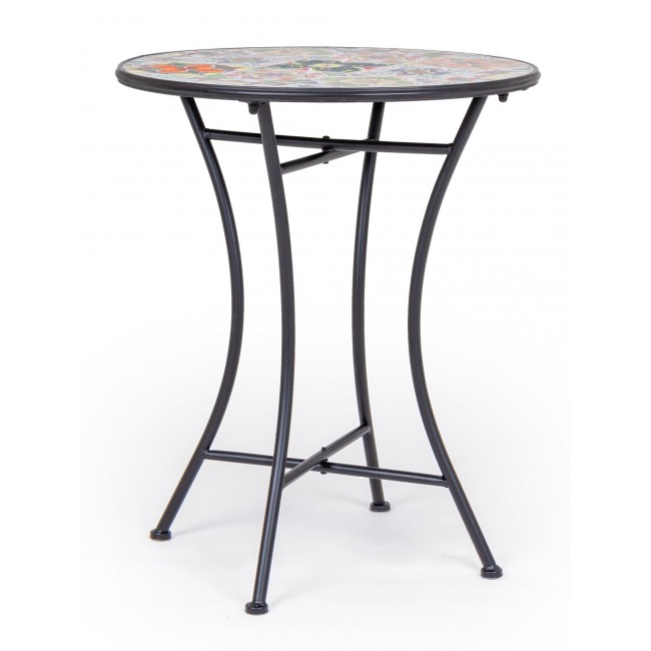 Paloma Round Kerti asztal, Bizzotto, Ø60x75 cm, acél/kerámia