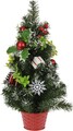 Tree w snow and decoration Dísz fenyőfa, H50 cm, polivinil-klorid