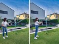 Leifheit Forgó ruhaszárító, Linomatic 400 Easy, 40 m szárítási kapacitás, alumínium, türkiz színű