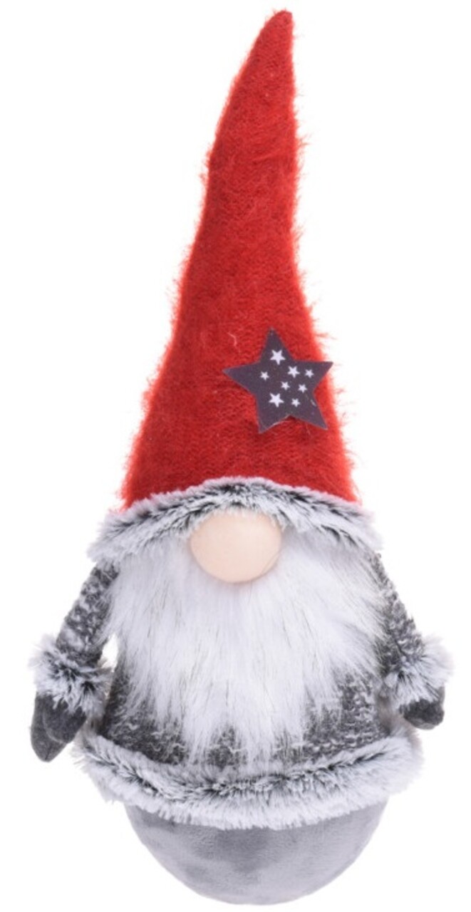 Boy Gnome w star Fénydekoráció, 17x13x43 cm, poliészter, színes