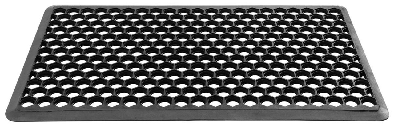 Catio bejárati szőnyeg, Decorino, 40x70 cm, gumi, fekete