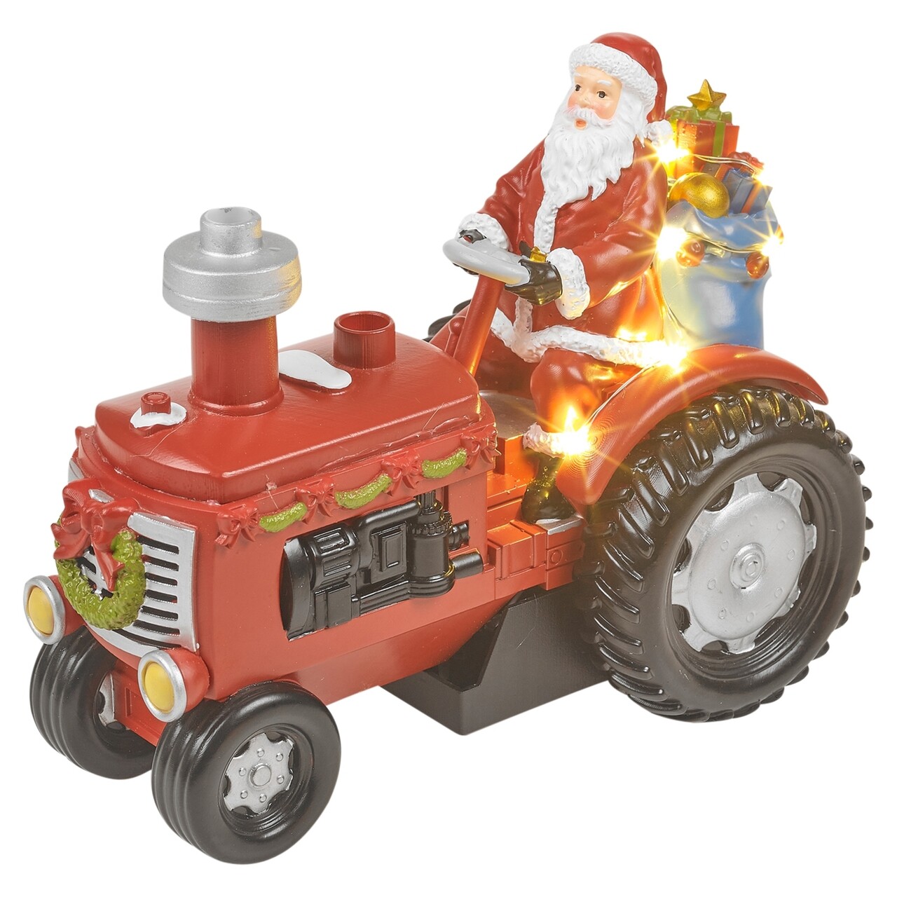 Világító dekorációs traktor, Lumineo, 7 LED, 19x15 cm, többszínű