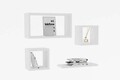 Babi 4 darabos Fali polc, Asse Home, 43.6x23.6 cm, melaminált PAL, fehér