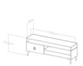 LINA TV szekrény, Gauge Concept, 150x35x54,6 cm, PAL, tölgy / kék