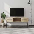Naív TV komód, Decotie, 143x35,6x50,7 cm, melamin forgácslap, tölgy