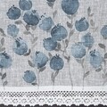 Eurofirany keresztfüggöny, Blue Flowers, 60x150 cm, poliészter, fehér / kék