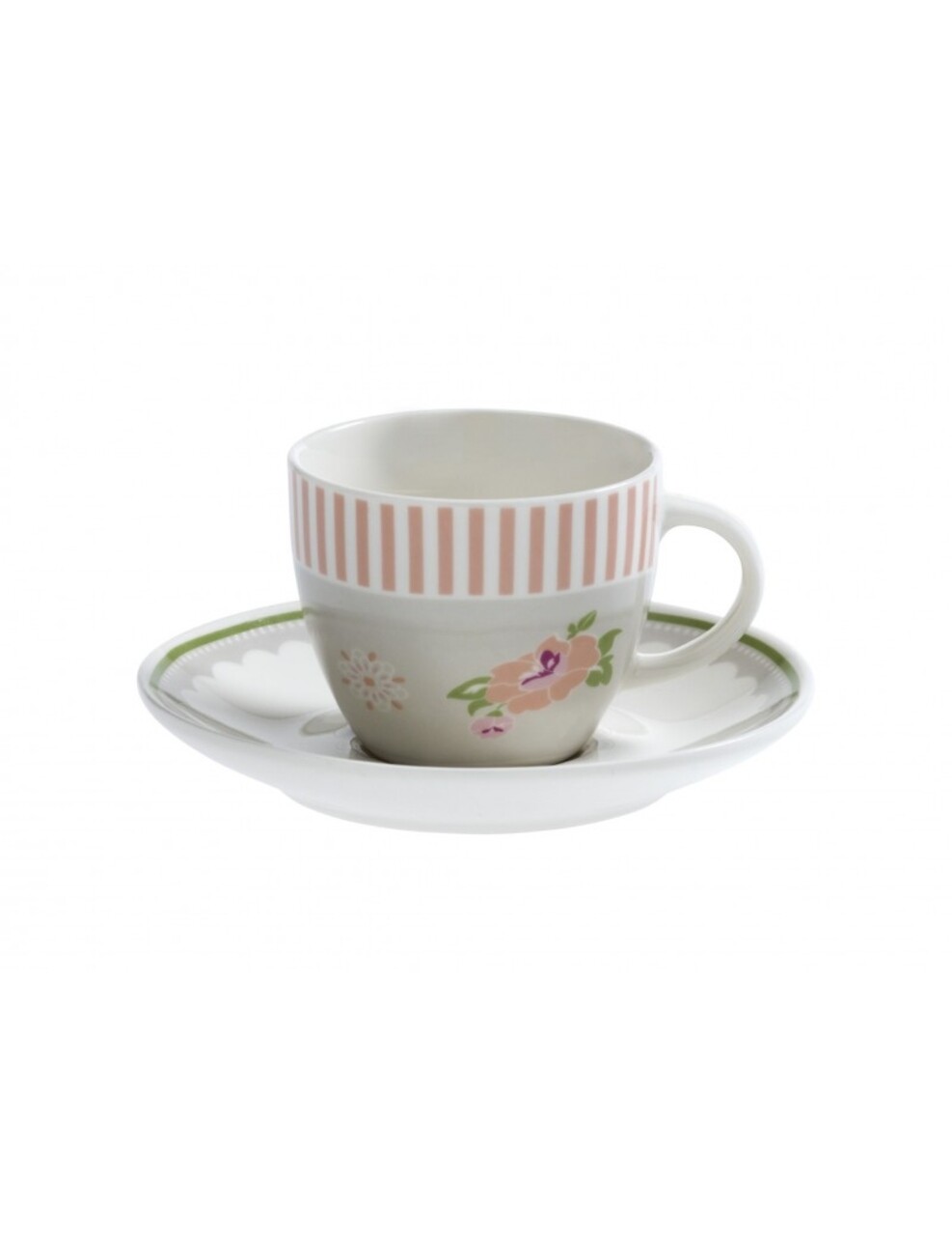 4 Db-os Csésze Kávés Tányérral, Nonna Rosa S, Brandani, 90 Ml, Porcelán