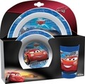 3 db  reggeli készlet gyerekeknek Autók, Disney, műanyag, kék