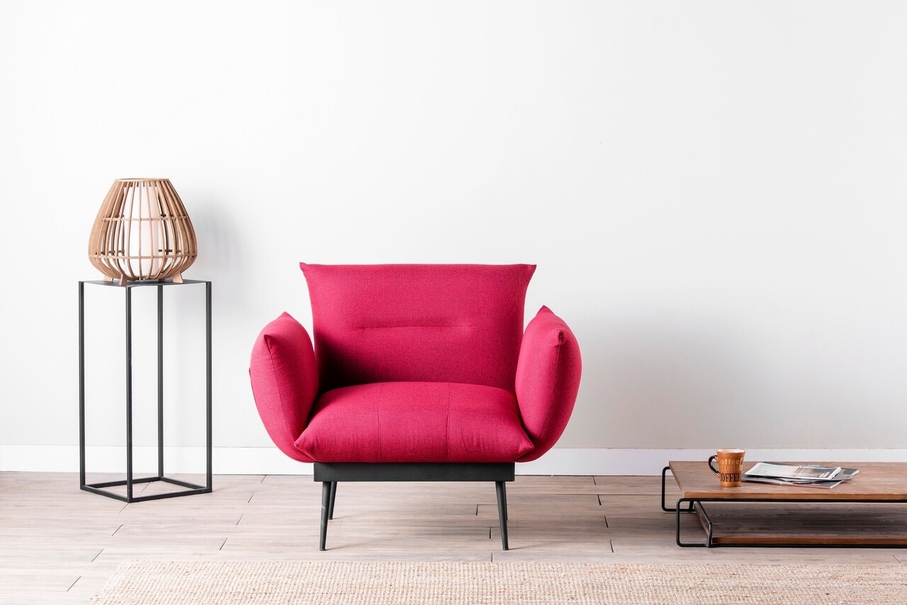 Jax solo fotel, futon, 90x80x95 cm, fém, rózsaszín