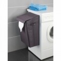 Szürke szennyeskosár, Wenko, rögzítő rendszerrel, 30 l, poliamid / polipropilén, szürke