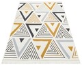 Kilim szőnyeg 2 oldallal, Arya 18 sárga / szürke, Baketo, 100% újrahasznosított pamut, 80x300 cm