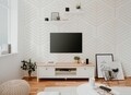 TV szekrény, Finori, Bergen 55, 160 x 45 x 40 cm, PAL / MDF, tölgy / fehér