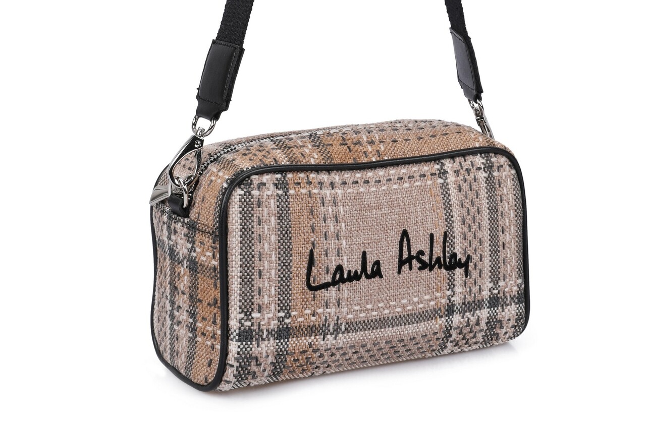 Lenore Táska, Laura Ashley, poliester/öko-bőr, barna/fekete