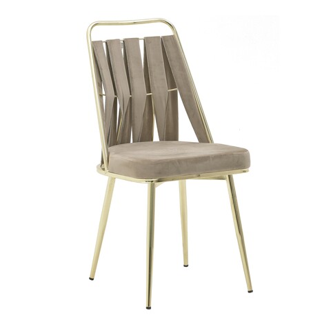 Golden Cream szék, InArt, 90x50x50 cm, vas / bársony