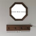 Set oglinda si cuier V104, Neostill, 60 cm/80 x 18 cm, walnut