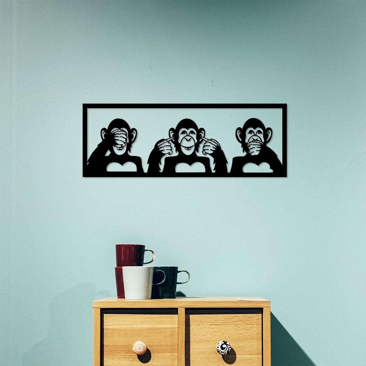 Three Monkeys - M Fali Dekoráció, Tanelorn, 70x25 Cm, Fém