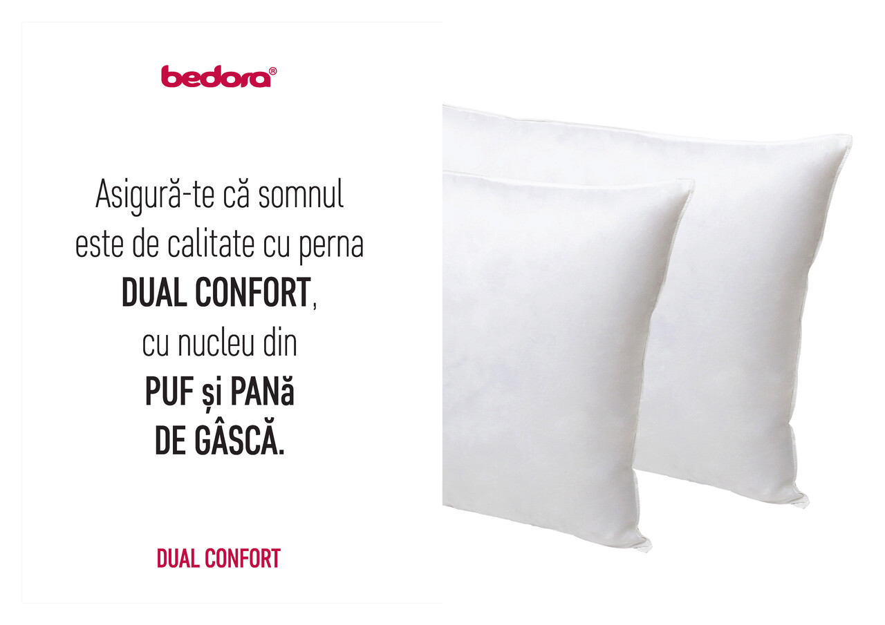 Bedora Dual Hybrid Confort Párna, 100% Puff és Liba Pehely, 50 X 70 Cm