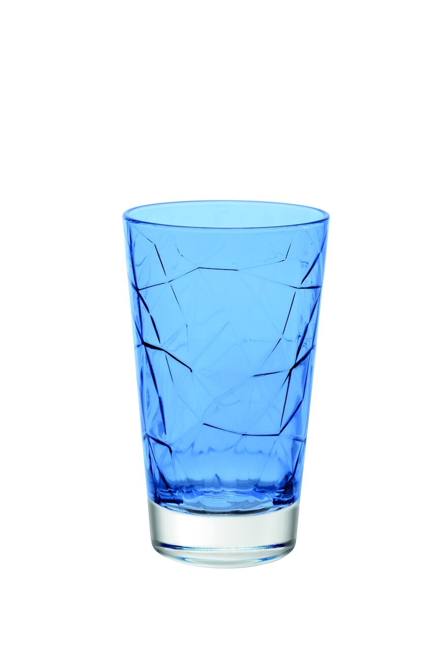 6 pohár különféle italok készlete, Vidivi, Dolomitok, 420 ml, üveg, kék