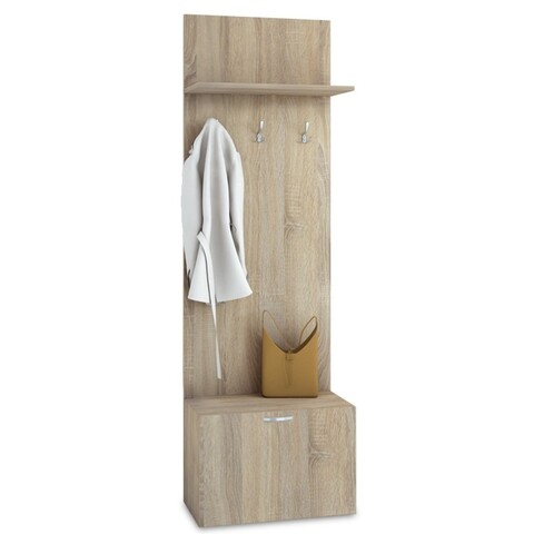 Olive cipőtartó, Pakoworld, 60x30x190 cm, melamin forgácslap, sonoma