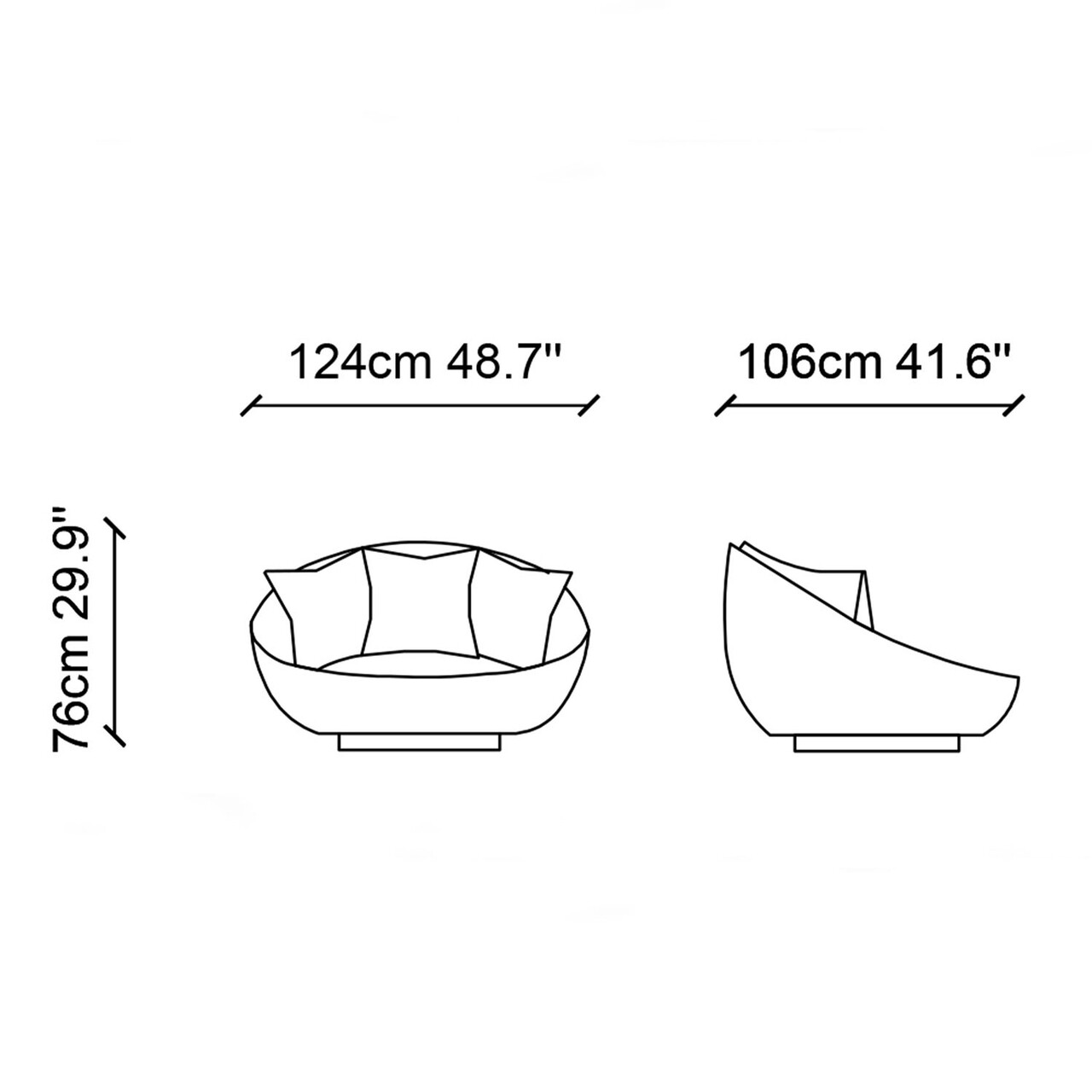 Matilda Fotel, Ndesign, 124x106x76 Cm, Szivacs, Szürke