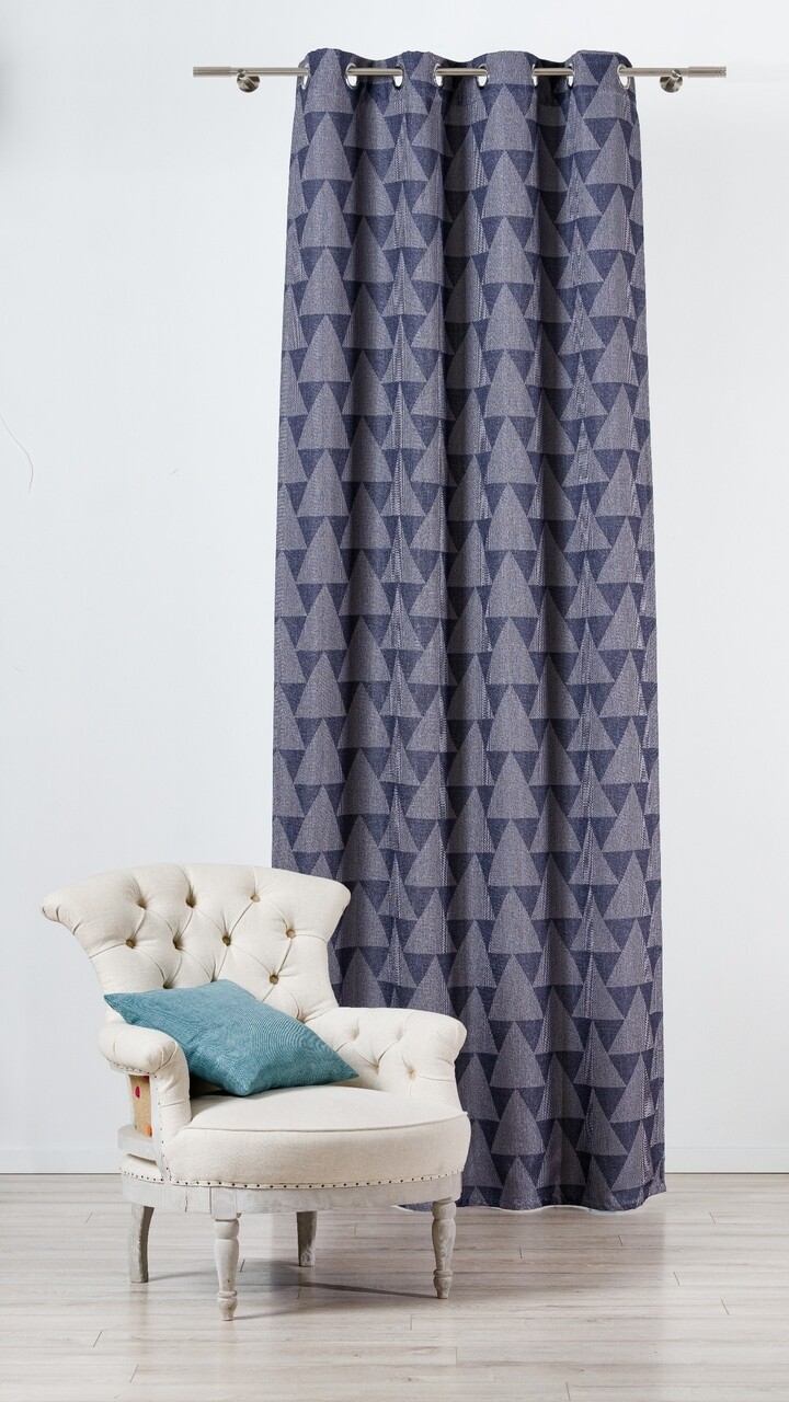 Kék-szürke függöny 130x260 cm Zatapa – Mendola Fabrics
