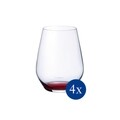 4 pohár készlet, Villeroy & Boch, Colorful Life, 420 ml, kristálypalack, piros