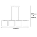 Opviq csillár - 4721, 25x110x120 cm, 4x E27, 100 W
