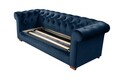 Oxford Chesterfield Kihúzhatós kanapé, 88x216x75 cm, 3 személyes, sötétkék