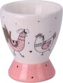 Csirke,tojástartó, 5,8x5,8x6,6 cm, Dolomit, fehér / rózsaszín