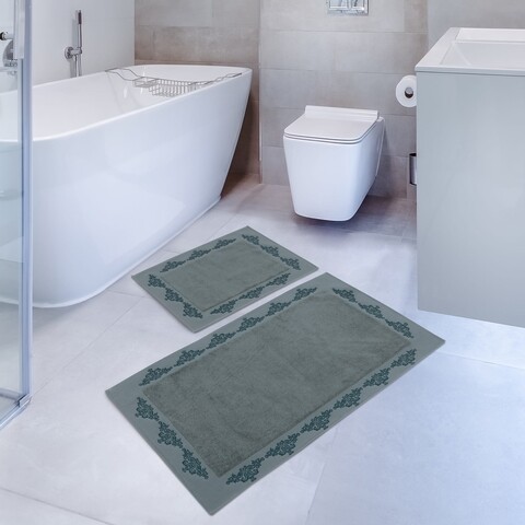 2 db Cift fürdőszőnyeg készlet, Hobby, 50x60 cm / 60x100 cm, pamut, zöld