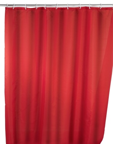 Wenko Penészgátló zuhanyfüggöny, Single-colour, 180 x 200 cm, poliészter, piros