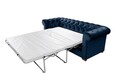 Oxford Chesterfield Kihúzhatós kanapé, 88x216x75 cm, 3 személyes, sötétkék