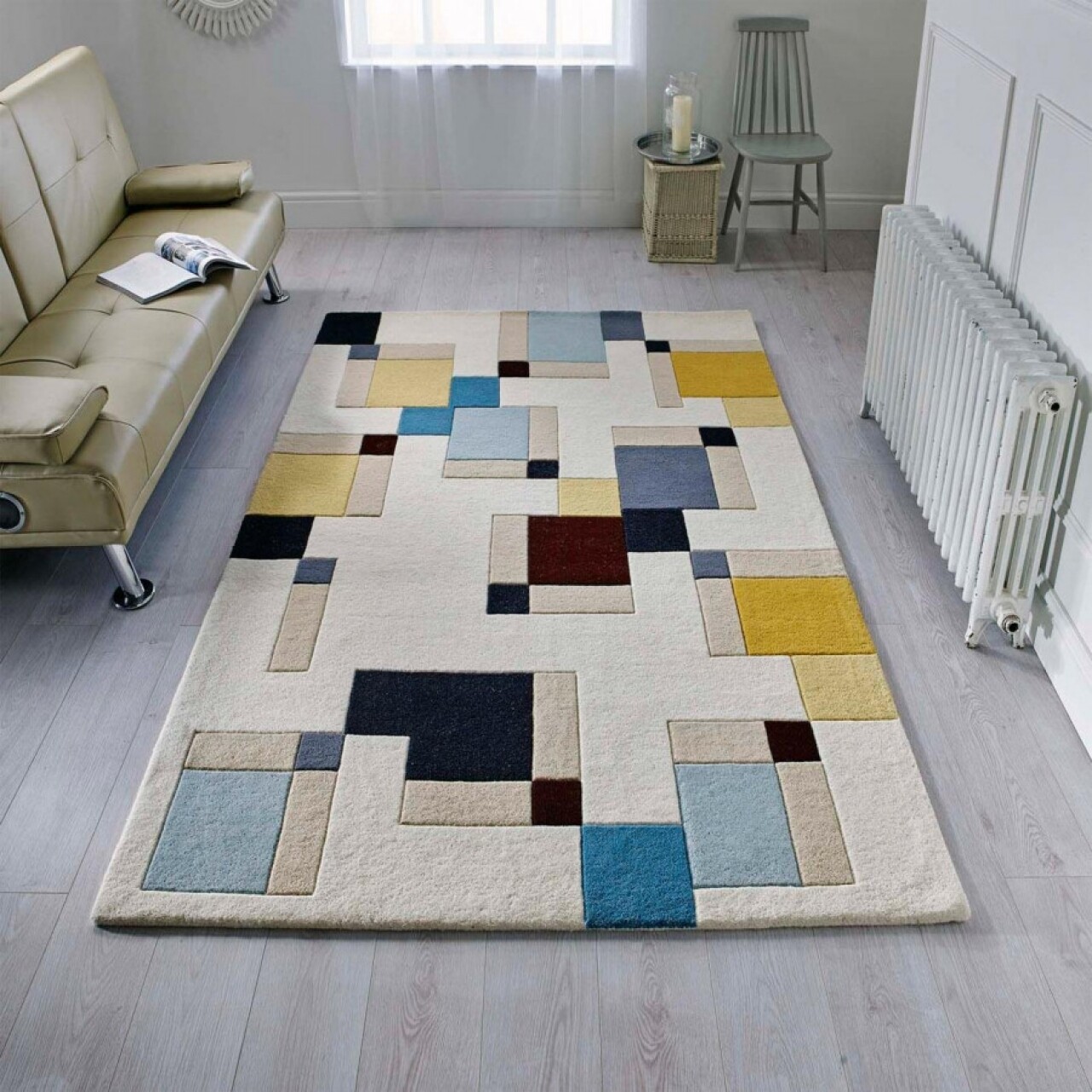 Flair rugs szőnyegillúzió abstract blue / ocher 160x230 cm