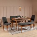 Vina 1053 - Anthracite Pad, Walnut, Vella, 110x40x51 cm