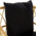 DKD Home Kerti/terasz fotel, 76 x 58 x 80 cm, fém/rotáng, fekete/bézs