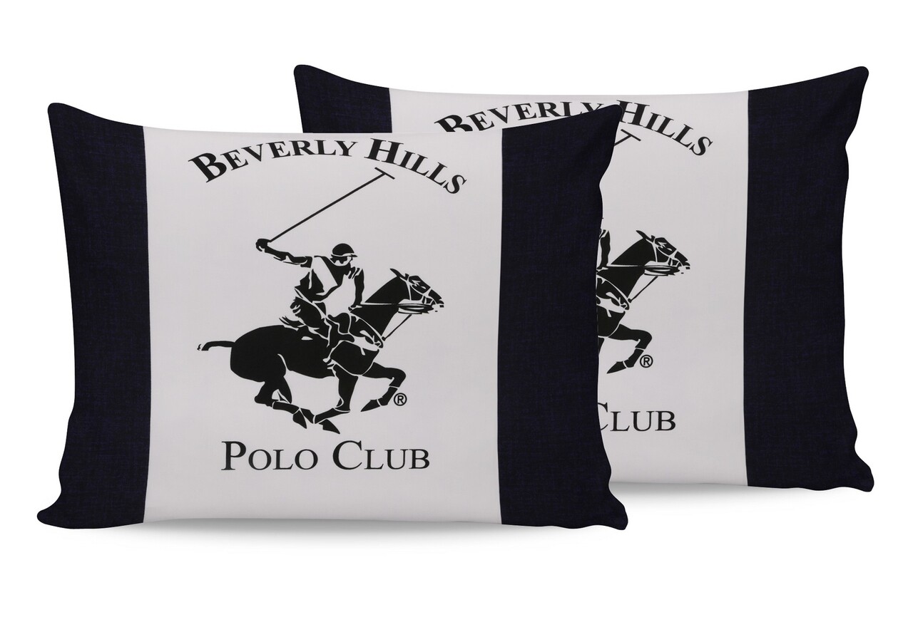 Beverly Hills Polo Club 2 db Párnahuzat 50x80 cm, 100% ranforce pamut, BHPC 027, sötétkék
