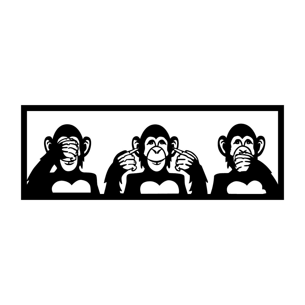 Three Monkeys - M Fali dekoráció, Tanelorn, 70x25 cm, fém