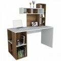 Wooden Art Íróasztal, Coral White Walnut, 140x153,8x60 cm