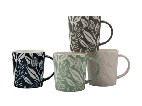 Maxwell & Williams 4 db Bögre, Habitat, 400 ml, porcelán, színes