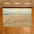 Love on the sand Bejárati szőnyeg, Casberg, 38x58 cm, poliészter, színes