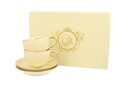 2 db eszpresszó csésze fagylalttállal, Duo, 120 ml, porcelán, tejszín / arany