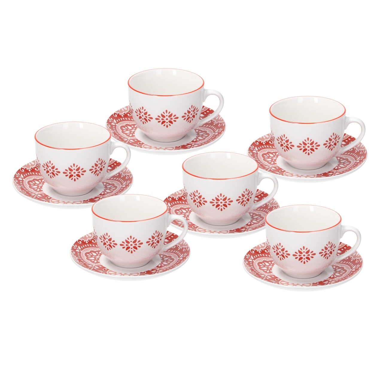 Tognana Metropolis Coral 6 Db Csésze Kistányérral, Porcelán