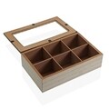 Cohen Doboz fedővel, Versa, 6 rekesszel, 24 x 17 x 7 cm, MDF
