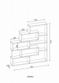 Biblioteca Wooden Art, Marla White Walnut, 139.1x151.2x25 cm