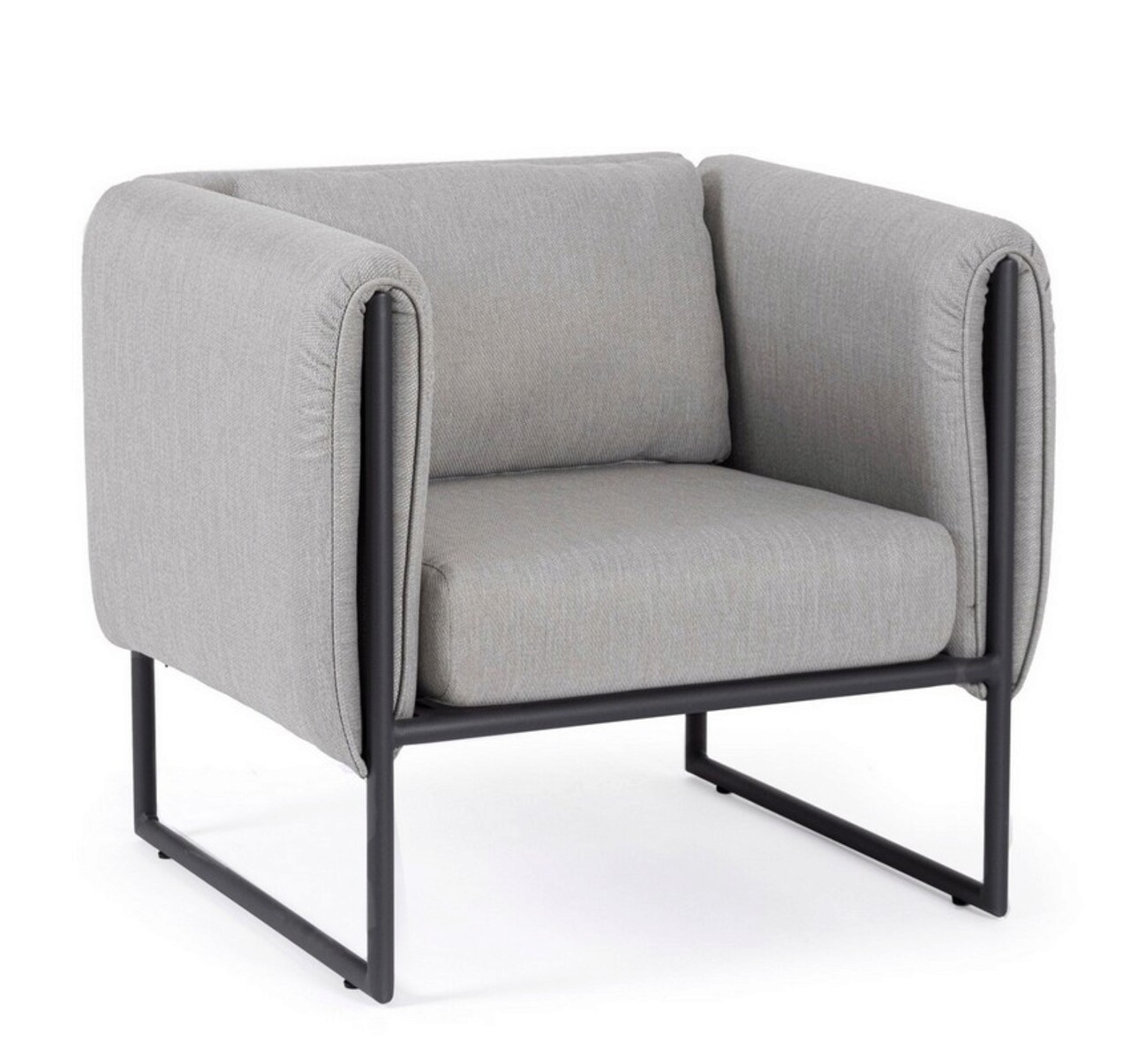Pixel Kerti/terasz fotel, Bizzotto, 76 x 74 x 72 cm, alumínium/olefin szövet, grafitszürke
